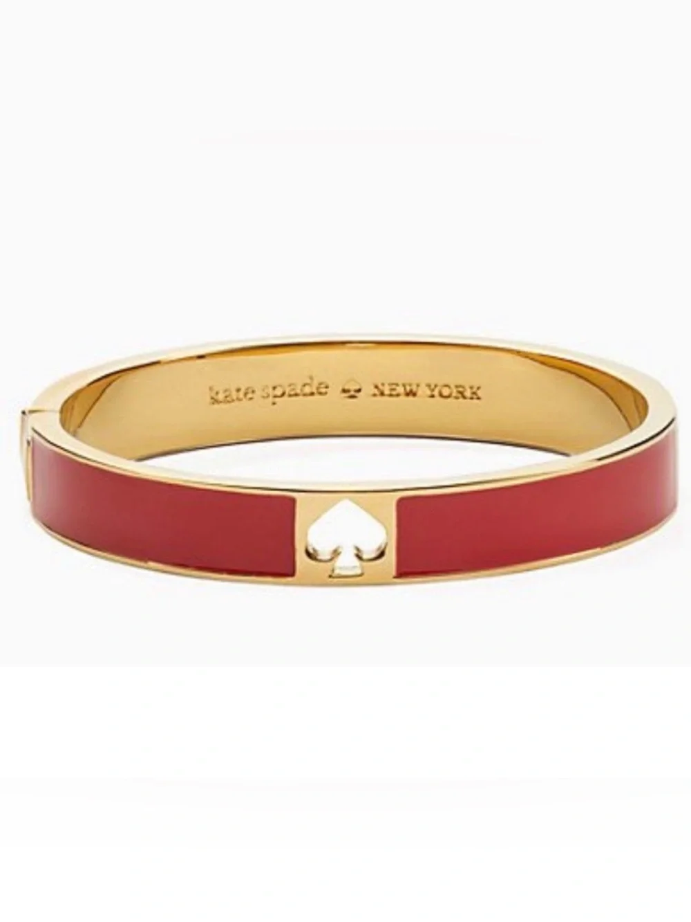 NWT~KATE SPADE~Spot the Spade Enamel Hinged Bangle